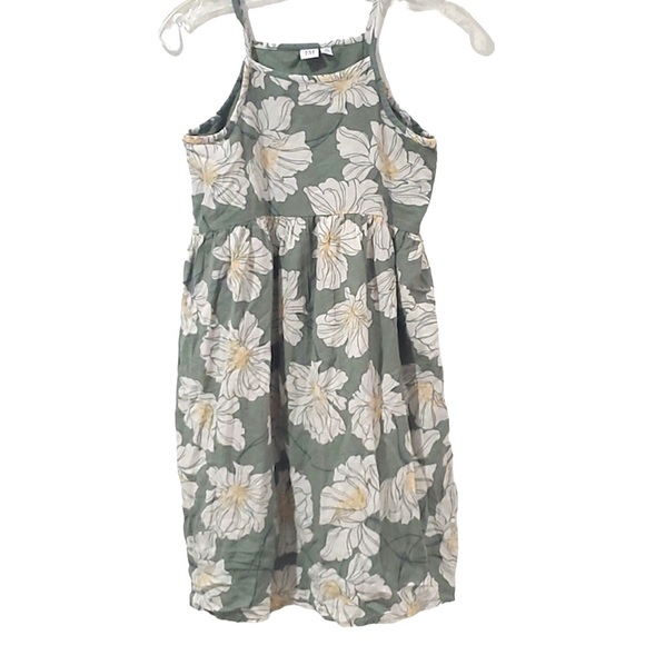 GAP Other - GAP KIDS Sage Green Floral Print Tank Dress Modal Cotton Linen blend XXL…
